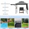 Patio BBQ Grill Gazebo Canopy with 2 Tier Roof and Adjustable Awnings